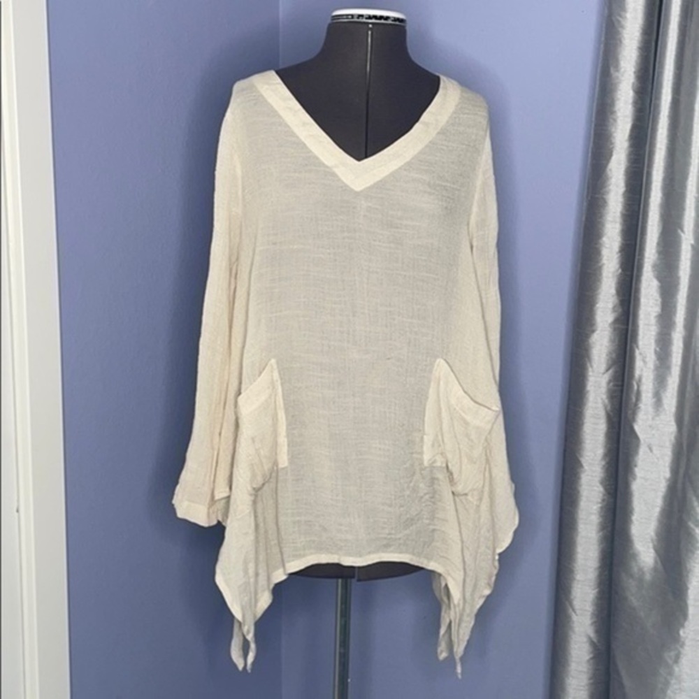 Decorated originals top sheer ivory size medium
